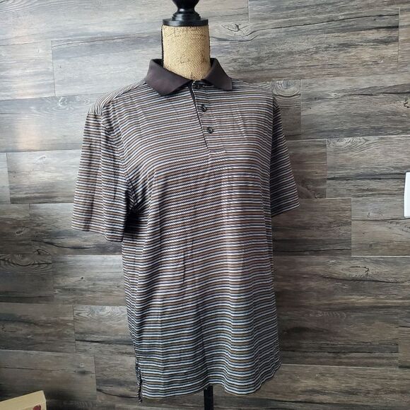 Bobby Jones X-H20 Performance Golf  Collard Shirt Men's Size Small Brown Gold - Picture 1 of 7